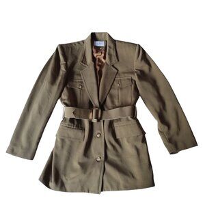 Louben Women's Olive Green Utilitarian Coat | Size US 10